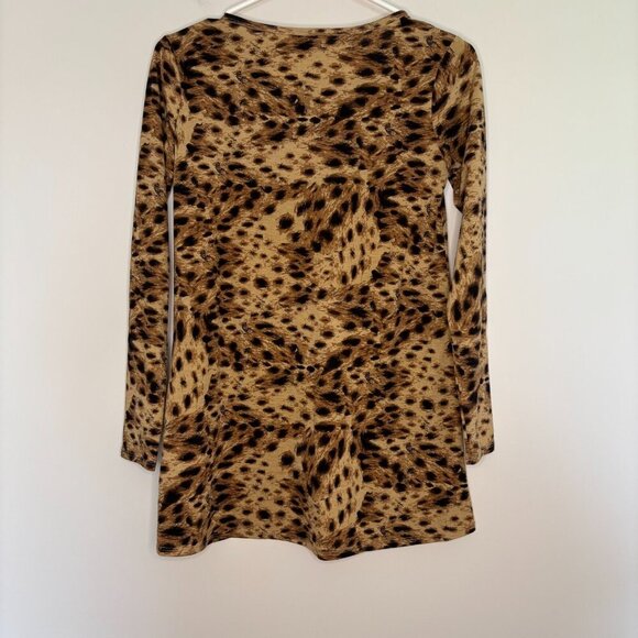 LULAROE Tunic XXS Animal Print Long Sleeve Hi Lo Hem Stretch Cheetah Comfy - Picture 4 of 4